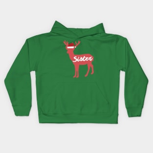 Sister Reindeer Family Group Christmas Eve Matching Kids Hoodie